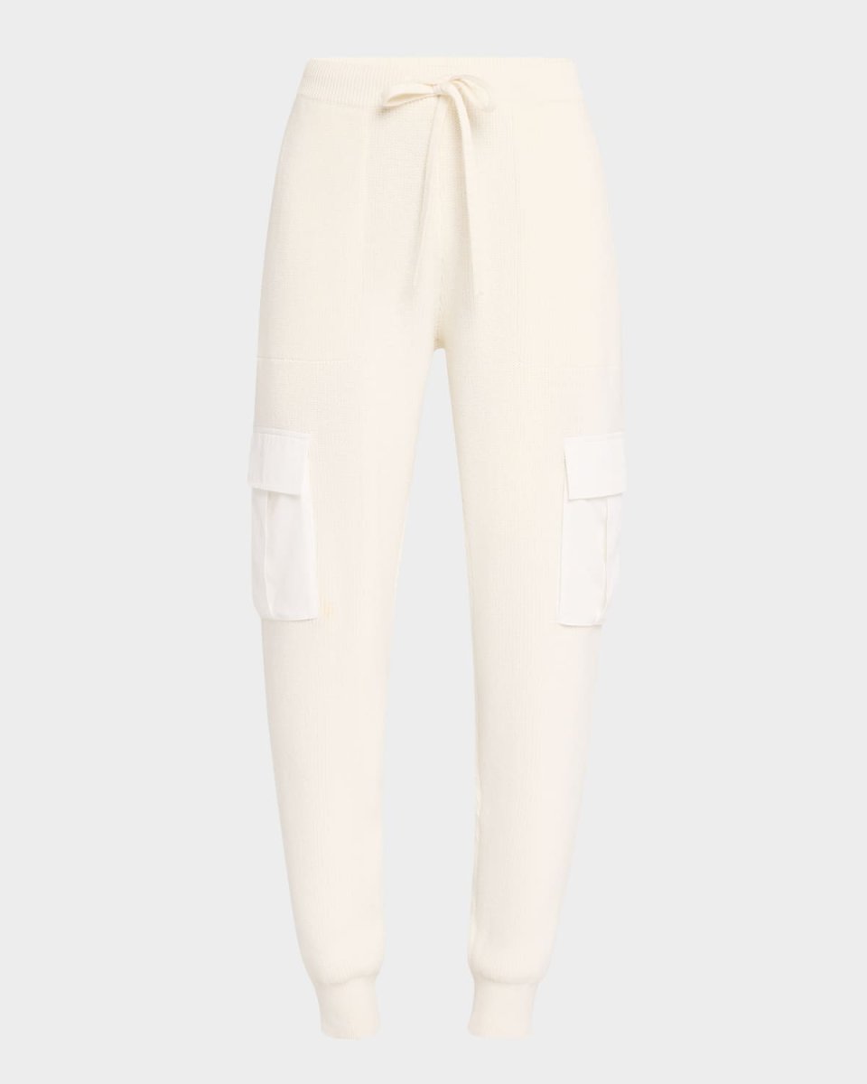 Cotton-Cashmere Mixed Media Cargo Pants